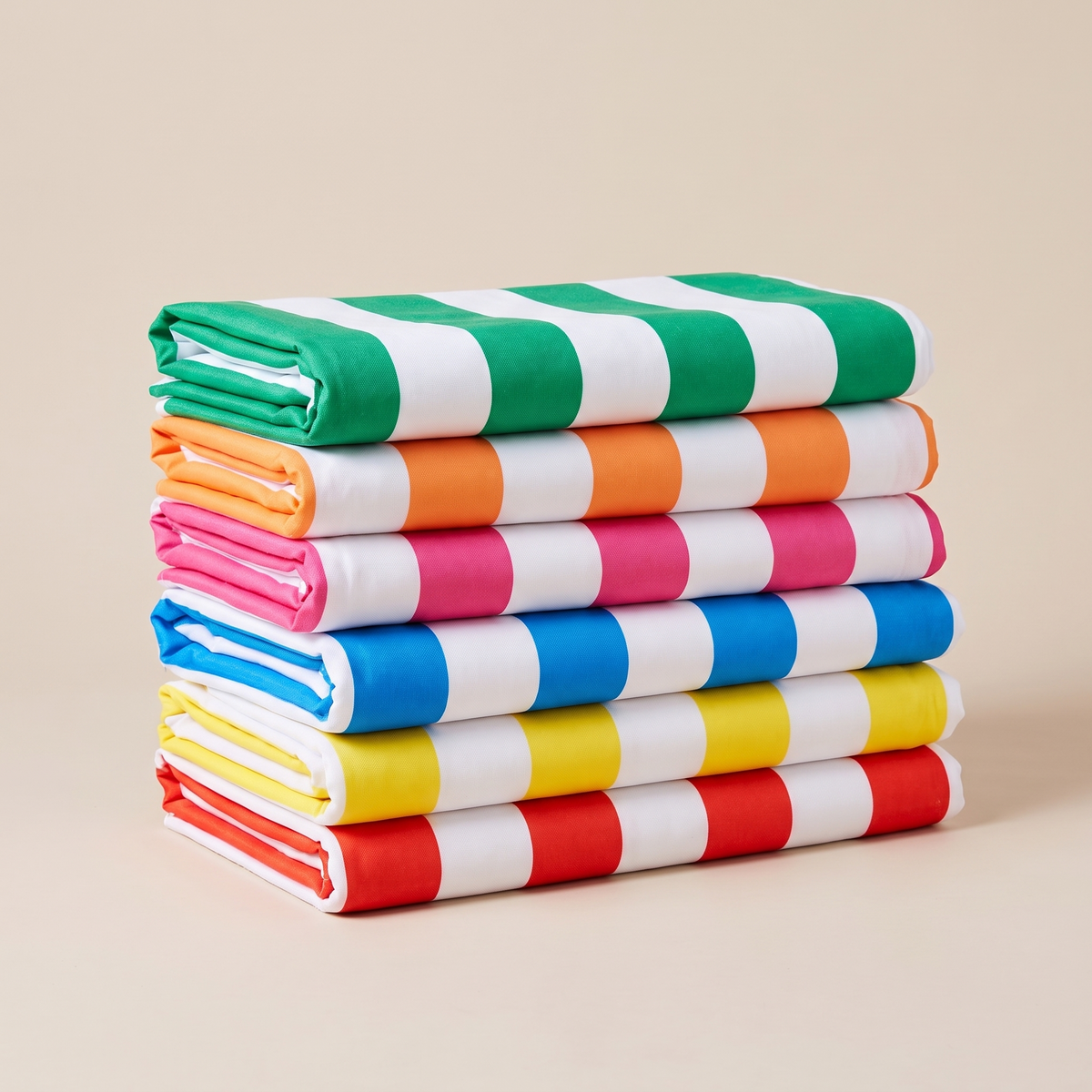 Cabana Beach Towel 6-Set - Rainbow Flow — front shot