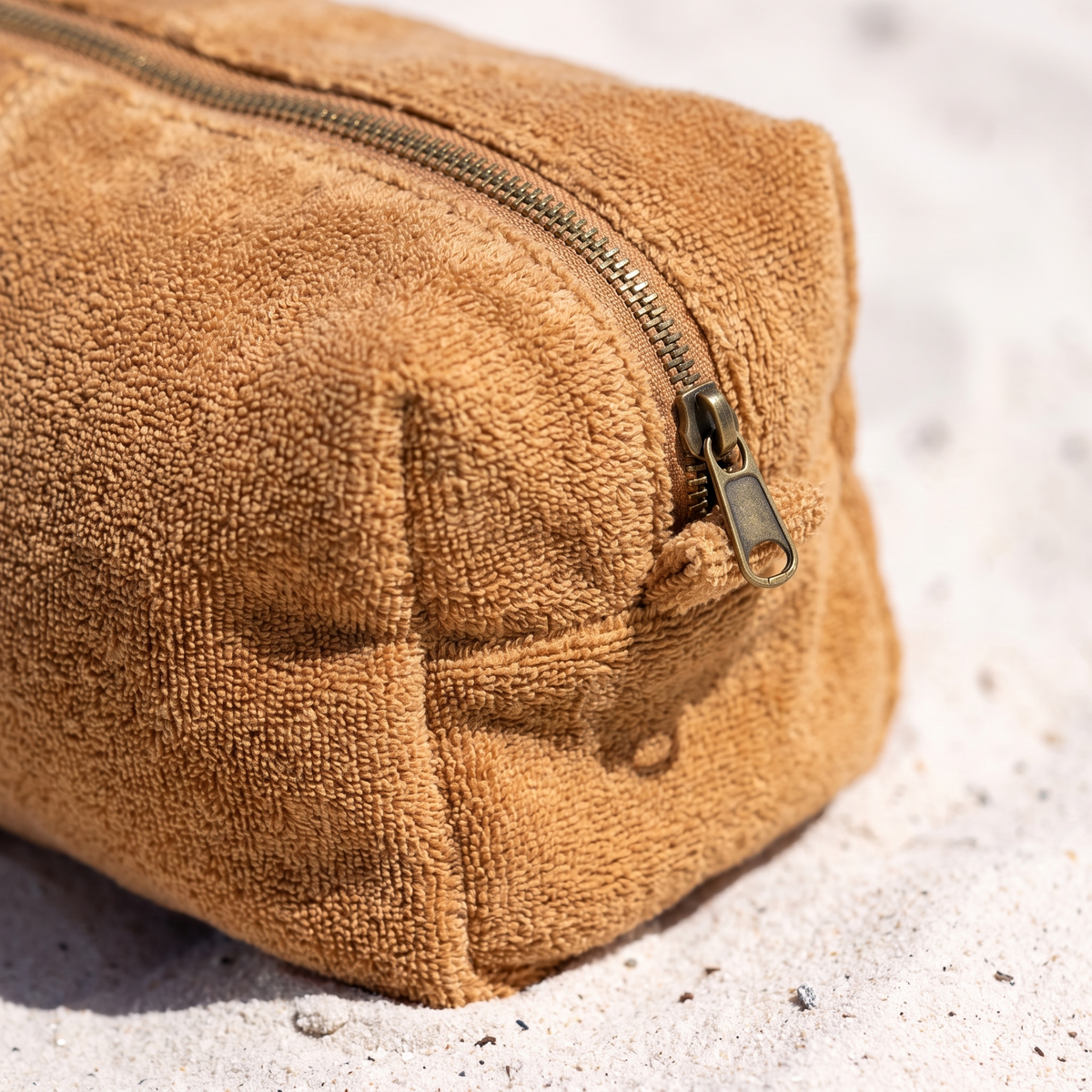 Terry Beach Pouch - Butternut — detail shot