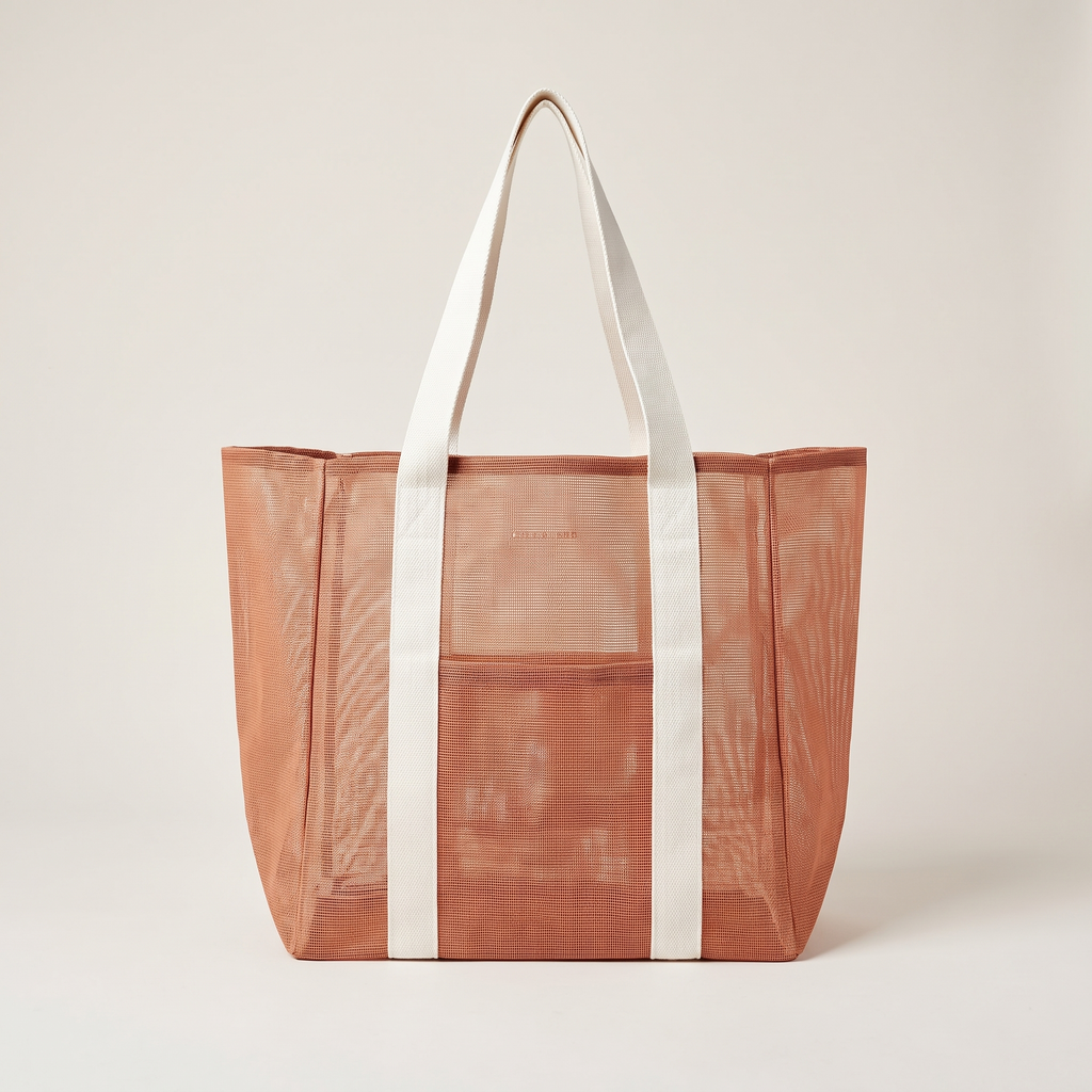 Mesh Beach Bag - Tierra Clay — front shot