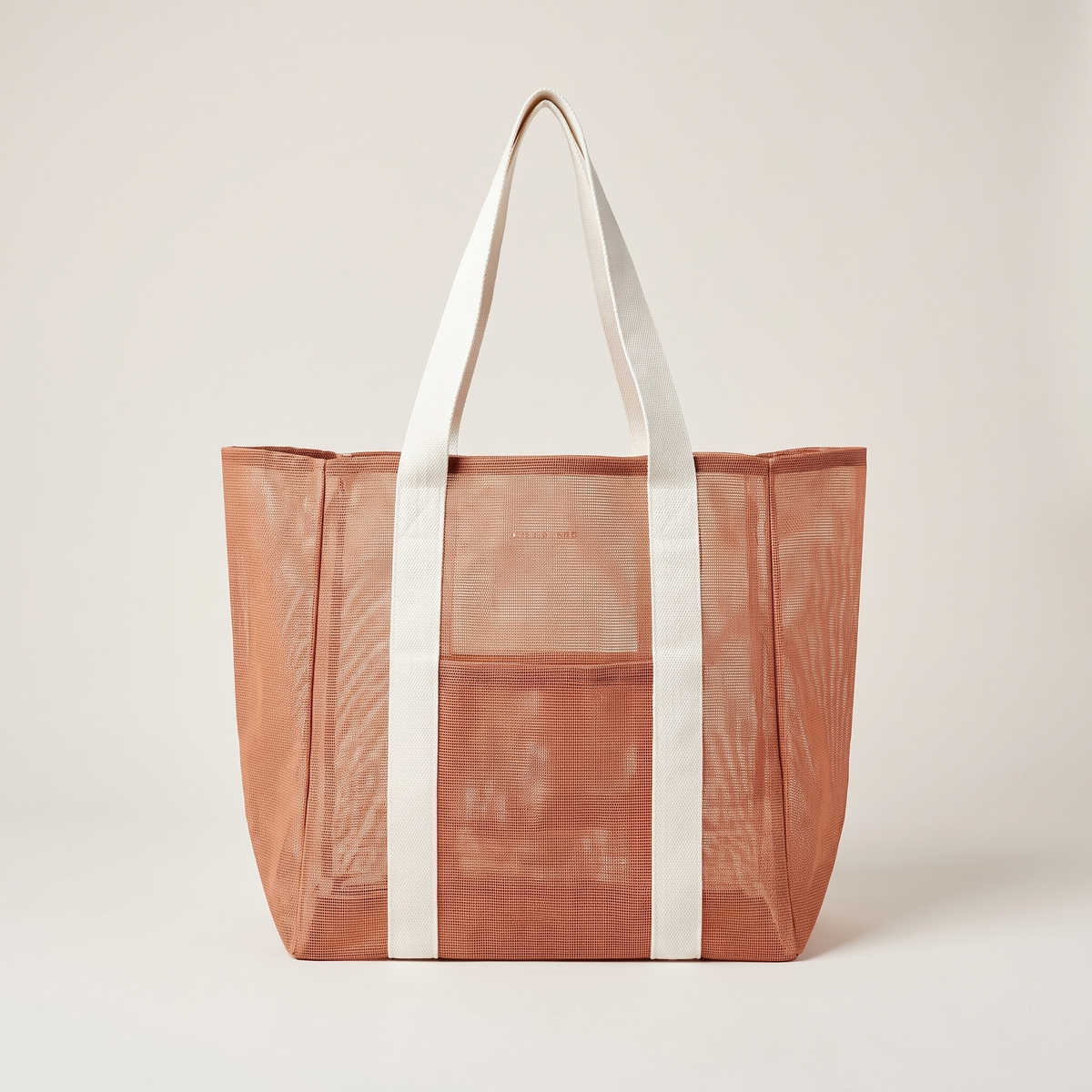 Mesh Beach Bag - Tierra Clay — front shot