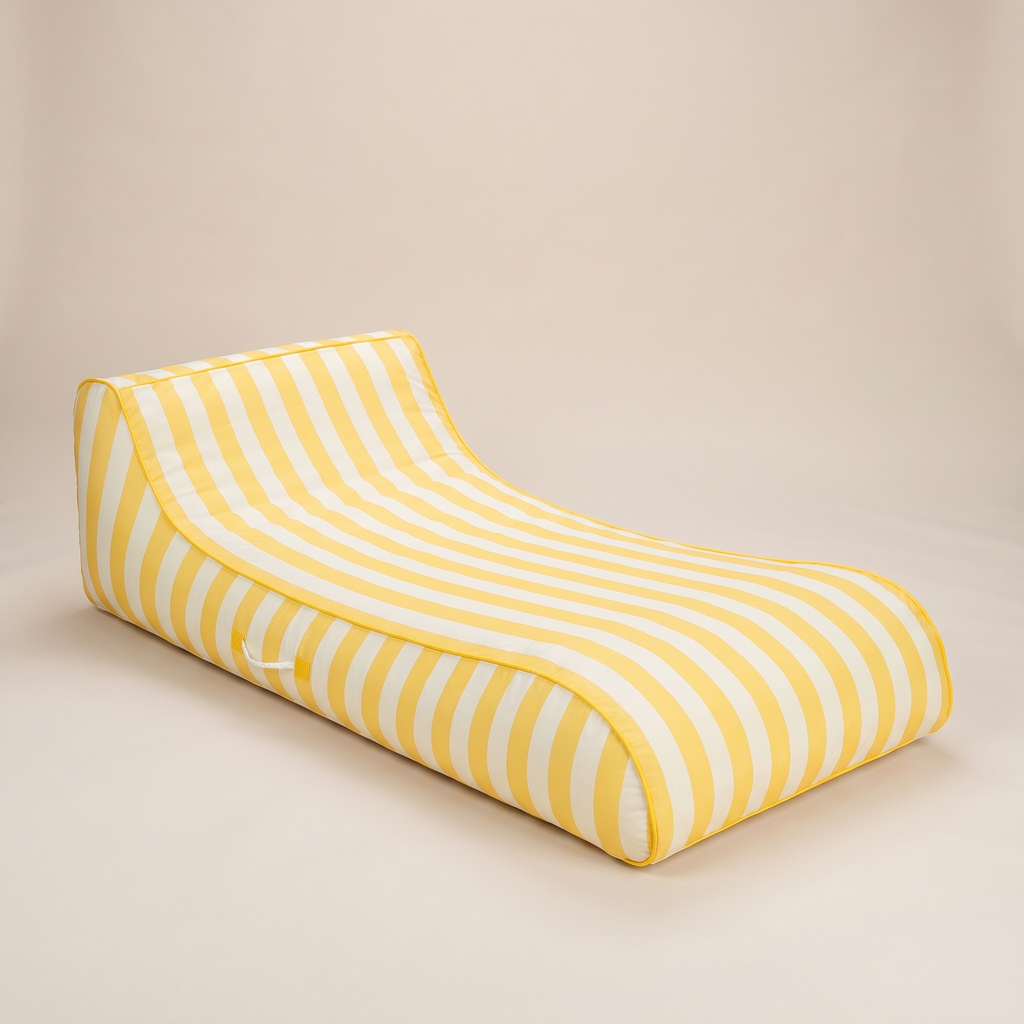 Fabric Sunbed Lounger - Yellow Cabana — front shot