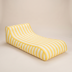 Fabric Sunbed Lounger - Yellow Cabana — front shot