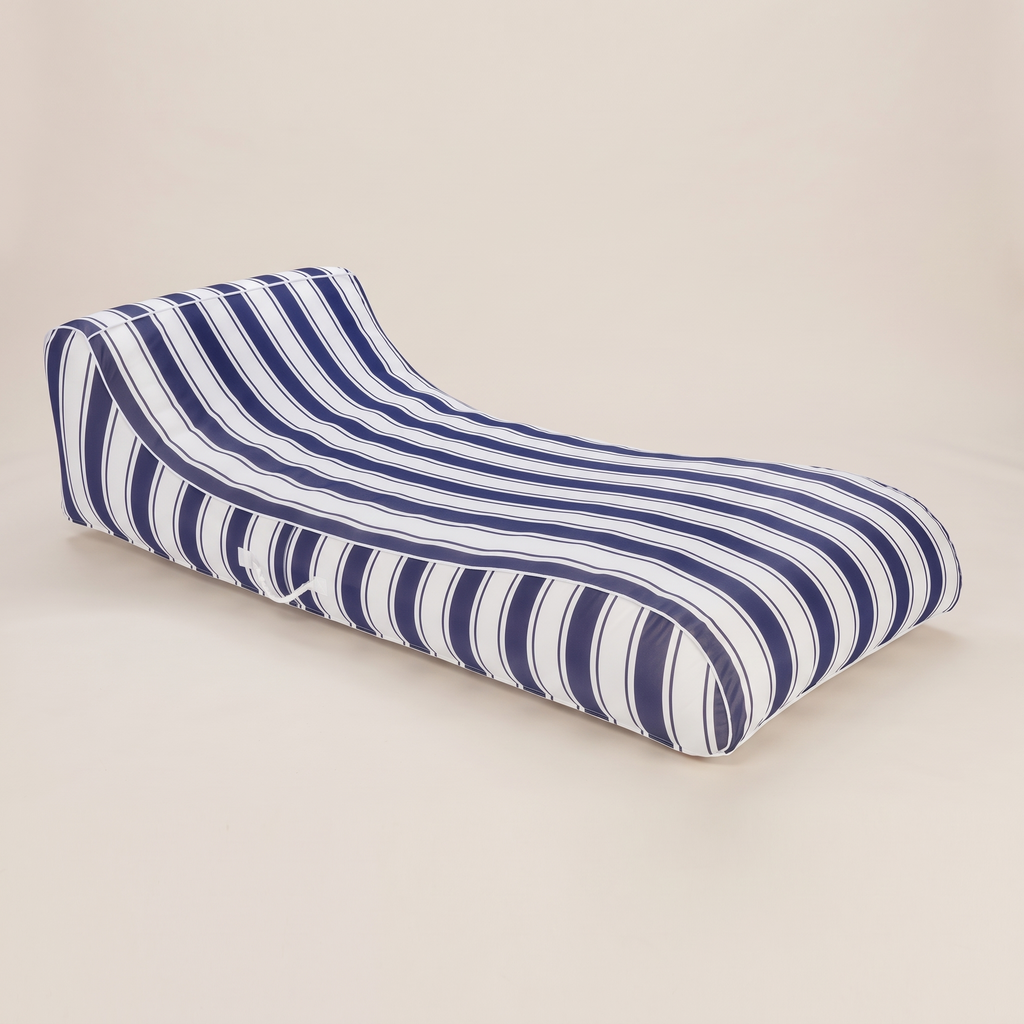Fabric Sunbed Lounger - Navy Stripe — front shot
