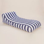 Fabric Sunbed Lounger - Navy Stripe — front shot