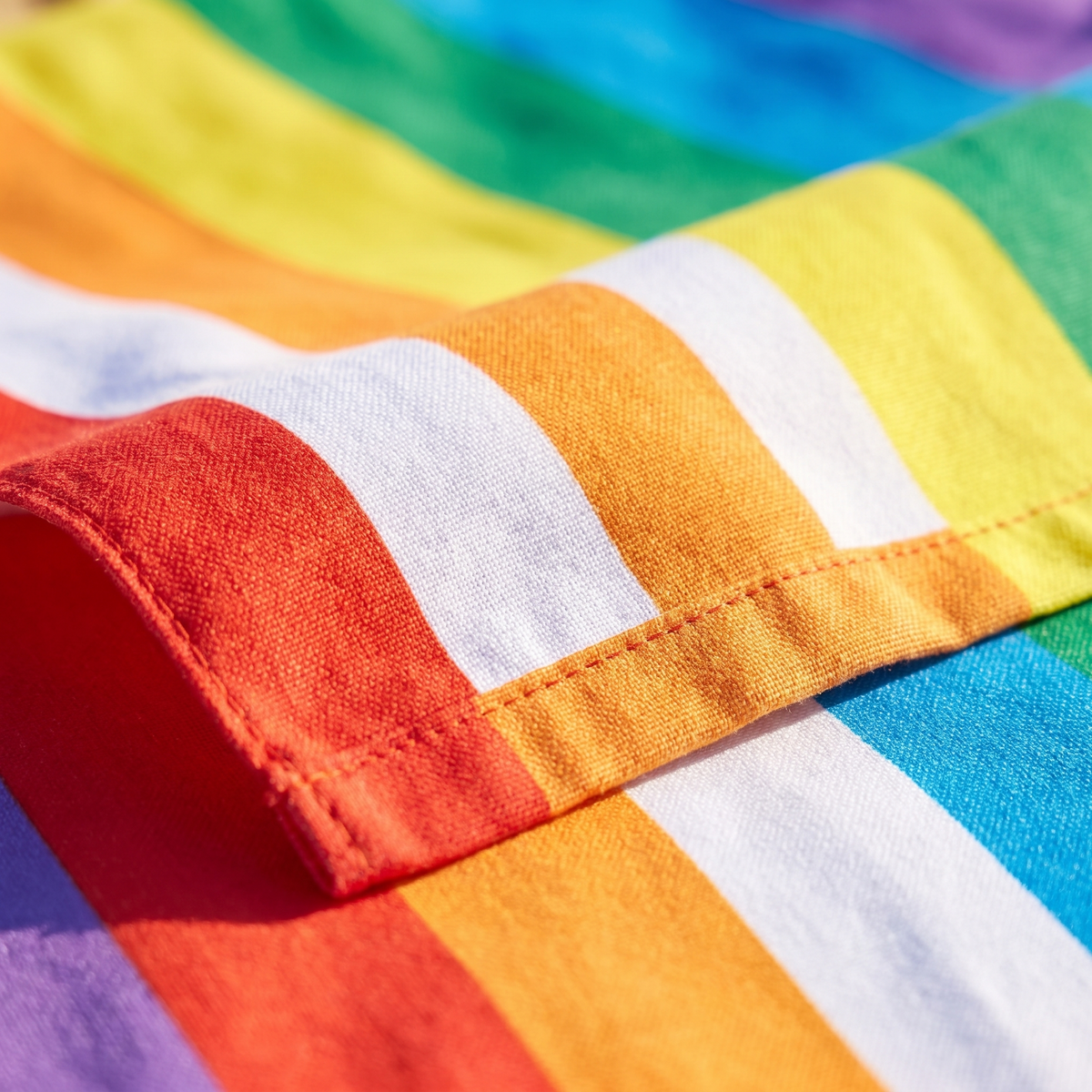 Summer Beach Towel - Rainbow Skies — detail shot