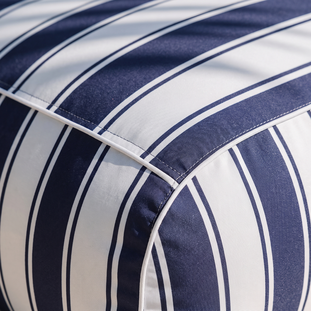 Fabric Sunbed Lounger - Navy Stripe — detail shot