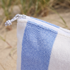 Terry Beach Pouch - Blue Stripe — detail shot
