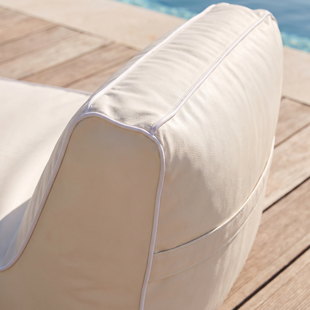 Luxe Lie-On Lounger - Casa Cream — detail shot
