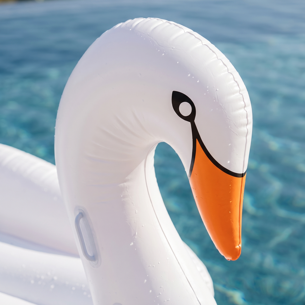 Swan Pool Float — detail shot