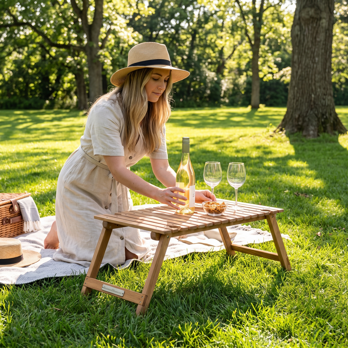 The Folding Picnic Table — hero shot