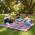 The Gatherer Luxe Picnic Rug - Mulberry — hero shot