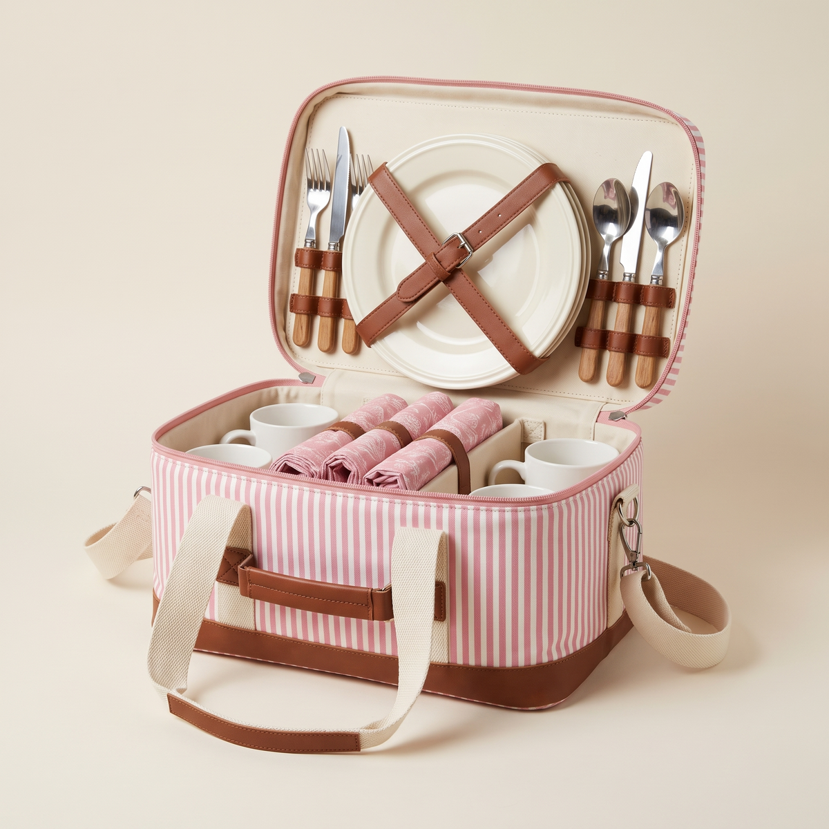 The Picnic Set - Lauren's Pink Stripe — front shot