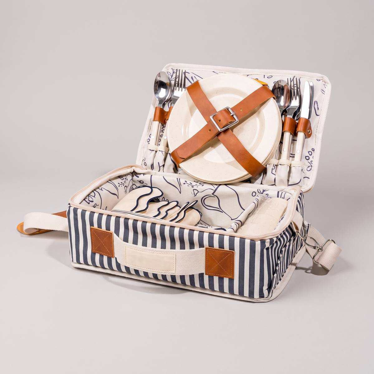 The Picnic Set - Lauren's Navy Stripe — front shot