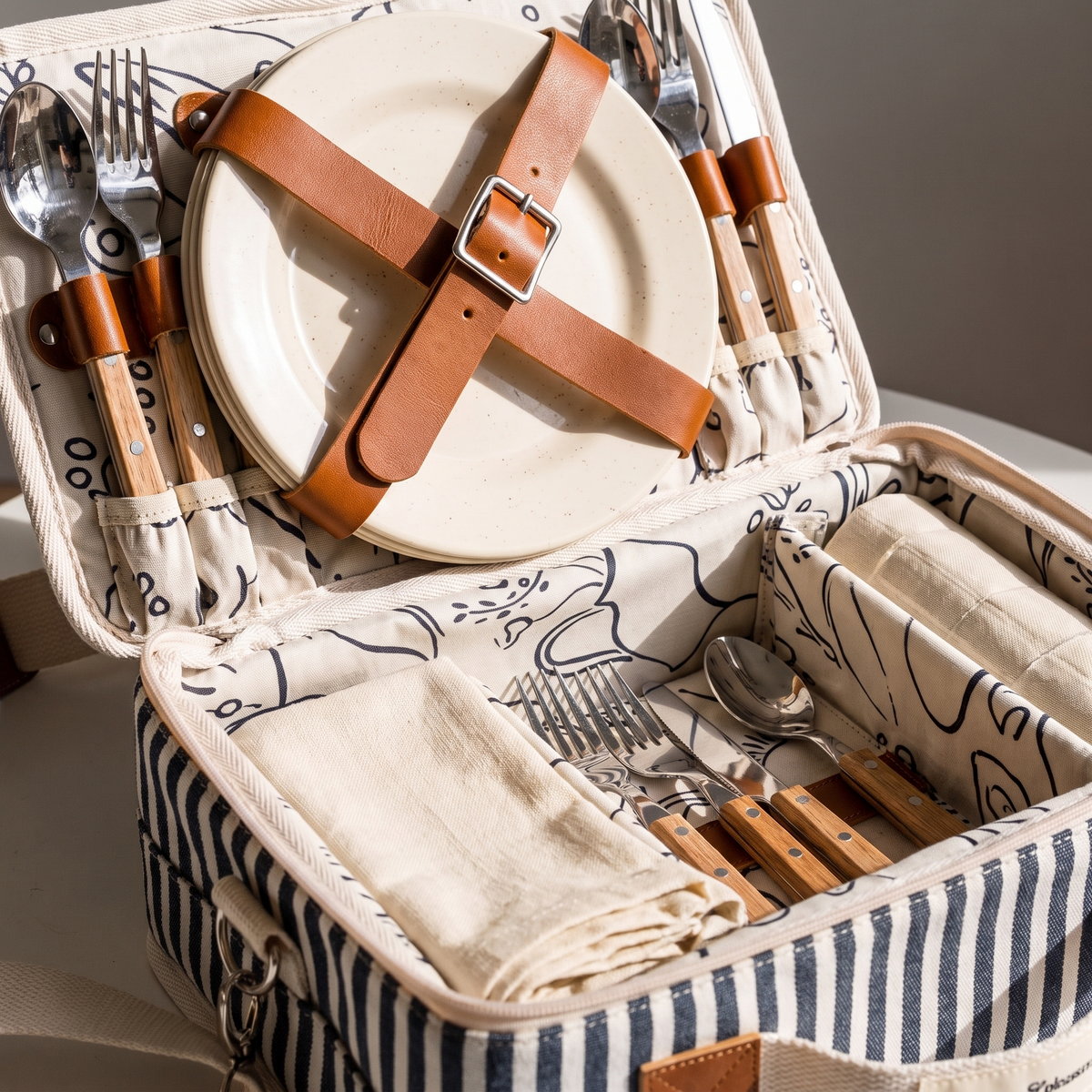 The Picnic Set - Lauren's Navy Stripe — detail shot