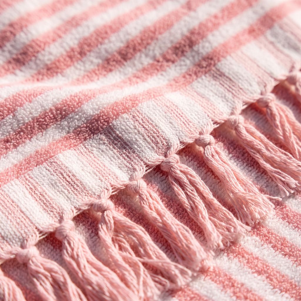 The Beach Blanket - Lauren's Pink Stripe — detail shot