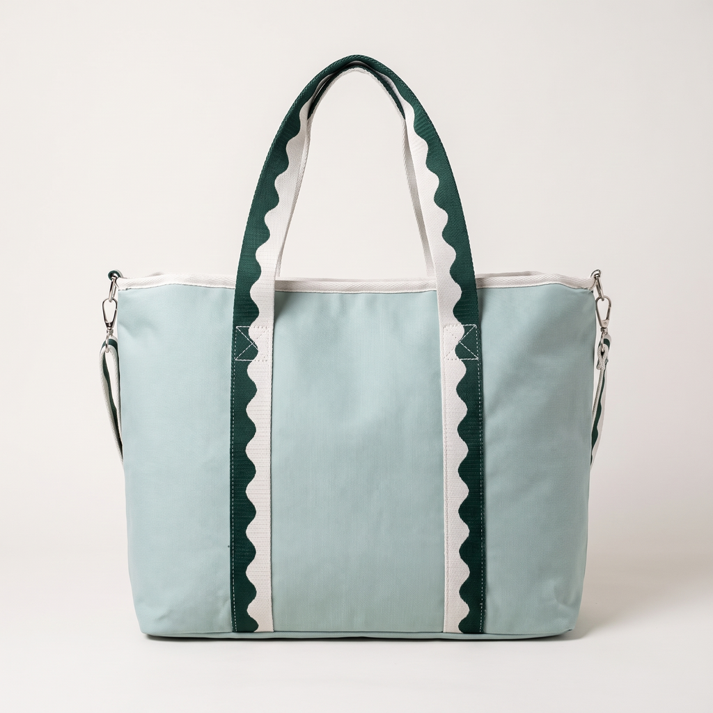The Holiday Cooler Tote Bag - Rivie Green — front shot