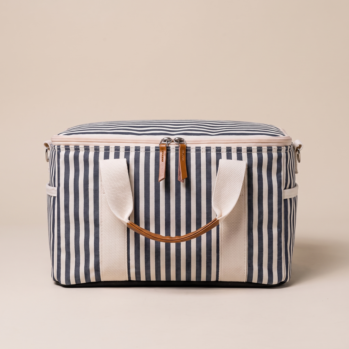 The Premium Cooler Bag - Lauren's Navy Stripe — front shot