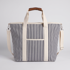 The Cooler Tote Bag - Lauren's Navy Stripe — front shot