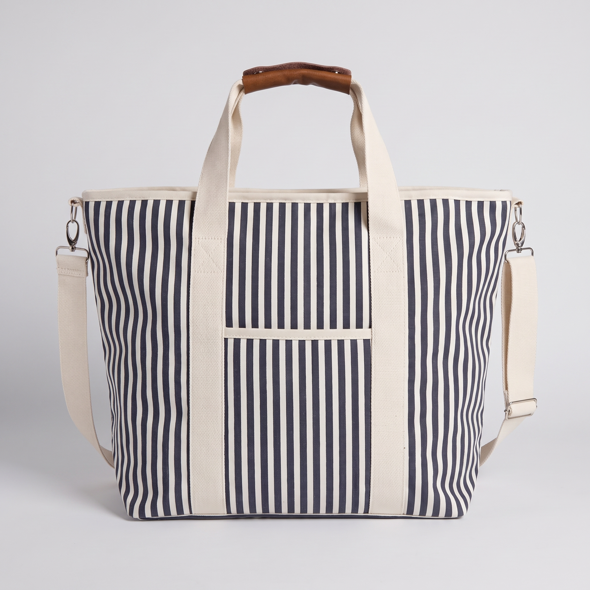 The Cooler Tote Bag - Lauren's Navy Stripe — front shot