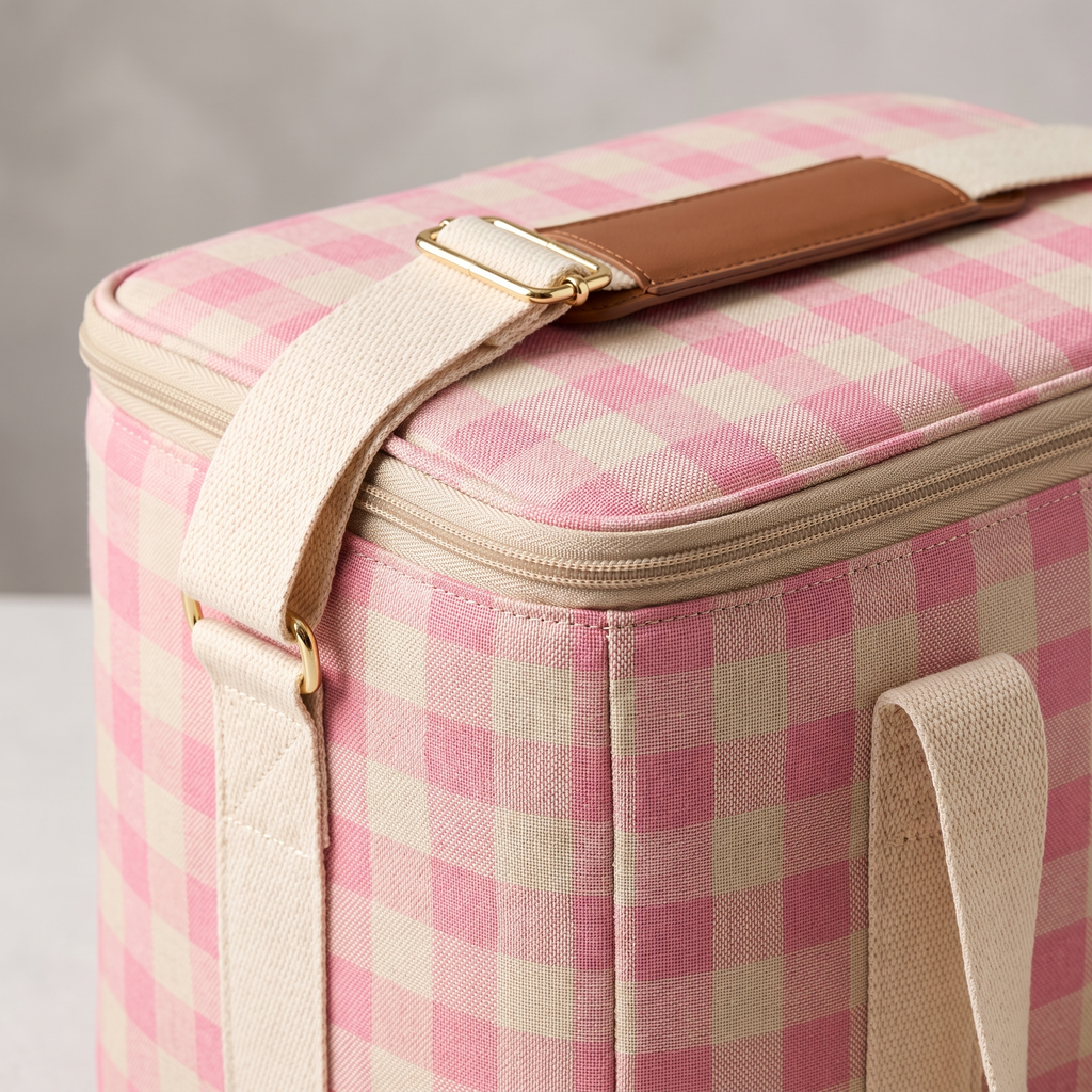 The Day Trip Cooler Bag - Rose All Day — detail shot