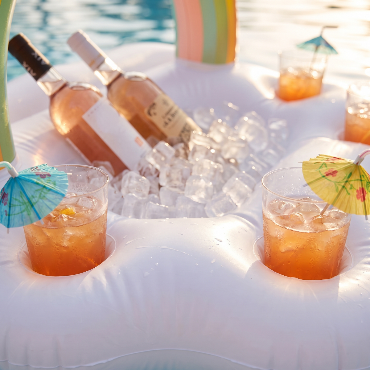Floating Drink Cooler - Rainbow Cloud — detail shot
