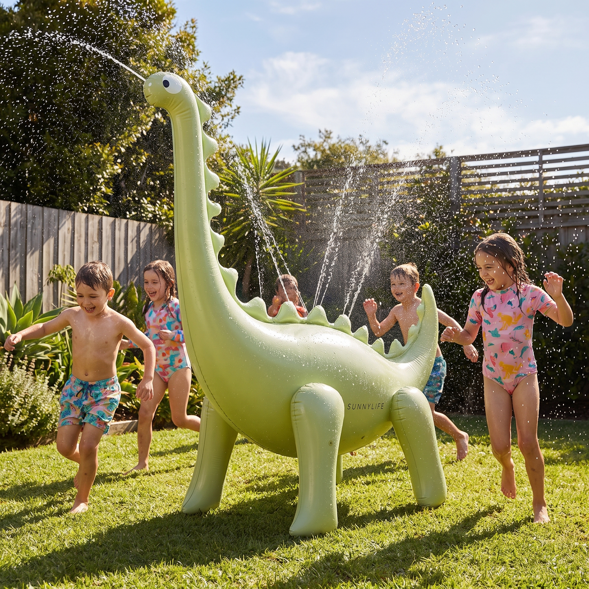 Inflatable Giant Dino Sprinkler - Green — hero shot