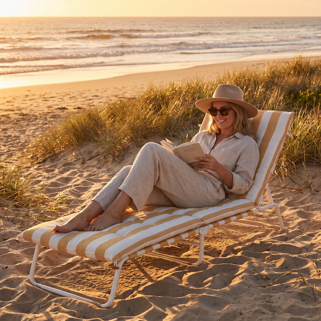 Reclining Beach Chair - Mango Bay — hero shot