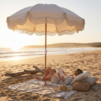 The Holiday Beach Umbrella - Antique White — hero shot