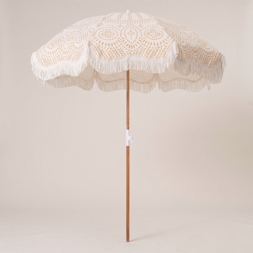 The Holiday Beach Umbrella - Eyelet — front shot