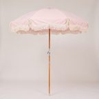 The Premium Beach Umbrella - Lauren's Pink Stripe — front shot