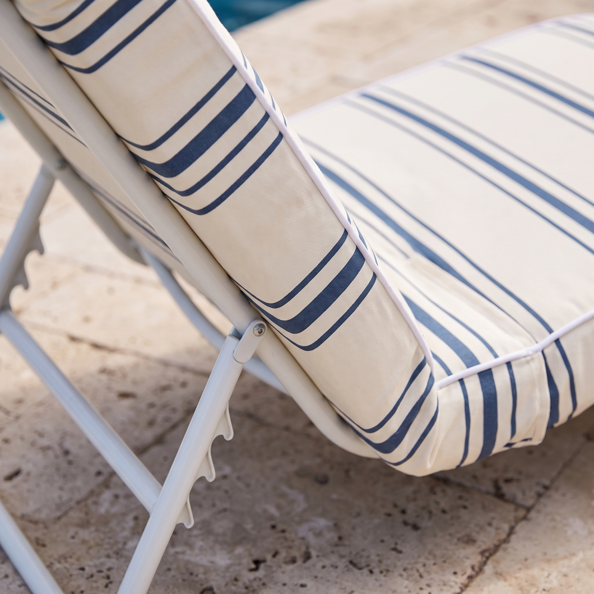 Luxe Lounger Chair - The Resort Navy — detail shot