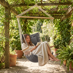 Gardeon Hammock Chair Hanging with Armrest - Grey — hero shot