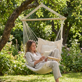 Gardeon Hammock Chair Hanging with Armrest - Cream — hero shot