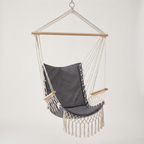 Gardeon Hammock Chair Hanging with Armrest - Grey — front shot
