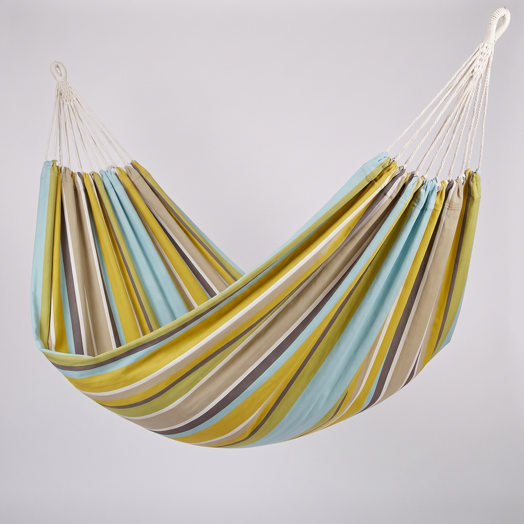 Corban Aqua Hammock Multicoloured Stripes 220x140cm — front shot