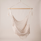 Gardeon Hammock Chair Swing Camping Mesh Cream — front shot