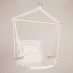 Gardeon Hammock Chair Hanging with Armrest - Cream — front shot