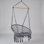 Gardeon Hammock Chair - Hanging Macrame / Cotton - Grey — front shot