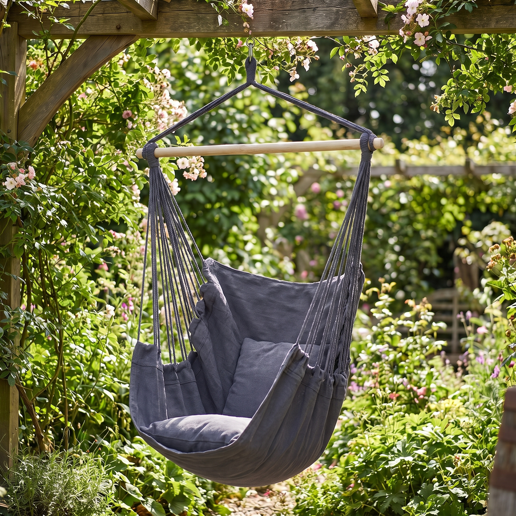 Hammock Swing Chair - Grey — angle shot